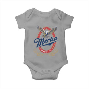 Retro Merica Eagle Funny 4th Of July Baby Onesie Vintage Independence Day 1776