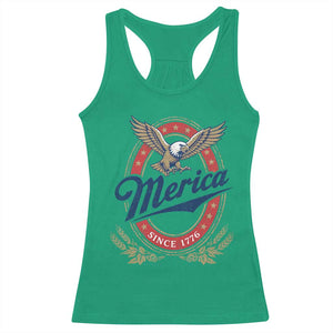 Retro Merica Eagle Funny 4th Of July Racerback Tank Top Vintage Independence Day 1776