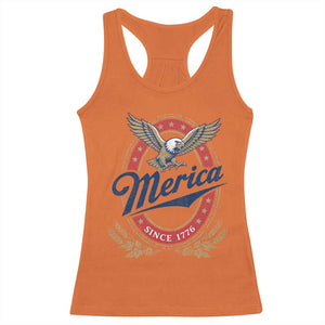 Retro Merica Eagle Funny 4th Of July Racerback Tank Top Vintage Independence Day 1776