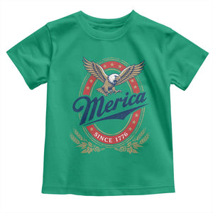 Retro Merica Eagle Funny 4th Of July Toddler T Shirt Vintage Independence Day 1776