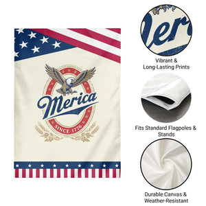 Retro Merica Eagle Funny 4th Of July Patriotic Garden Flag Vintage Independence Day 1776