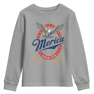 Retro Merica Eagle Funny 4th Of July Youth Sweatshirt Vintage Independence Day 1776
