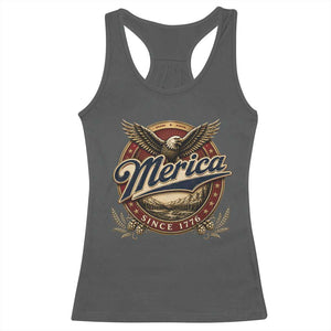 Retro Merica Eagle 4th Of July Racerback Tank Top Vintage 1776 Independence Day