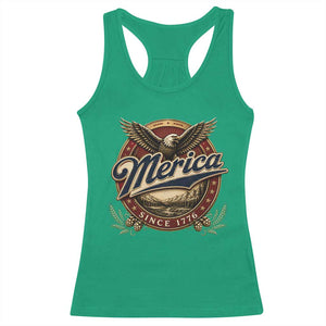 Retro Merica Eagle 4th Of July Racerback Tank Top Vintage 1776 Independence Day