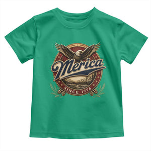Retro Merica Eagle 4th Of July Toddler T Shirt Vintage 1776 Independence Day