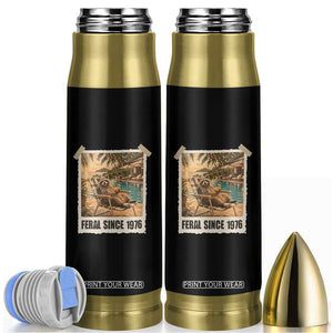 Funny Raccoon Feral Since 1976 50th Birthday Bullet Tumbler Vintage 50 Year Old Gift