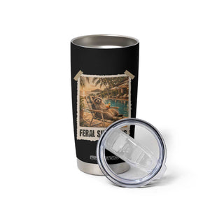 Funny Raccoon Feral Since 1976 50th Birthday Tumbler Cup Vintage 50 Year Old Gift