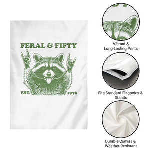 Raccoon 50th Birthday Garden Flag Funny Feral And Fifty Vintage 1976 50 Year Old Gift TS10 Print Your Wear