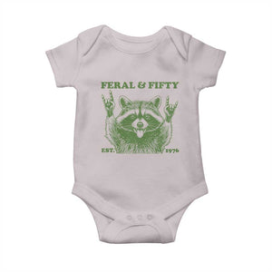Raccoon 50th Birthday Baby Onesie Funny Feral And Fifty Vintage 1976 50 Year Old Gift