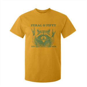 Raccoon 50th Birthday T Shirt For Kid Funny Feral And Fifty Vintage 1976 50 Year Old Gift
