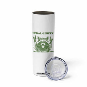 Raccoon 50th Birthday Skinny Tumbler Funny Feral And Fifty Vintage 1976 50 Year Old Gift TS10 Print Your Wear