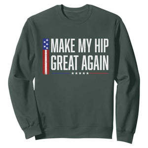Make My Hip Great Again Funny Broken Hip Surgery Recovery Sweatshirt Vintage USA Flag Patriotic