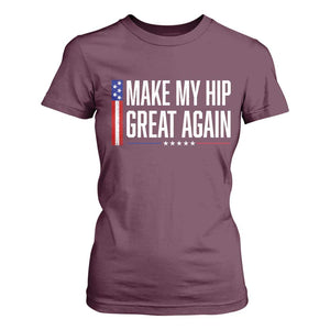 Make My Hip Great Again Funny Broken Hip Surgery Recovery T Shirt For Women Vintage USA Flag Patriotic