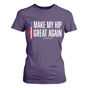 Make My Hip Great Again Funny Broken Hip Surgery Recovery T Shirt For Women Vintage USA Flag Patriotic