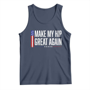 Make My Hip Great Again Funny Broken Hip Surgery Recovery Tank Top Vintage USA Flag Patriotic