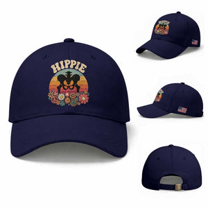 Hip Replacement Recovery Baseball Cap Hippie 70s Retro Sunset Floral Anatomy Graphic