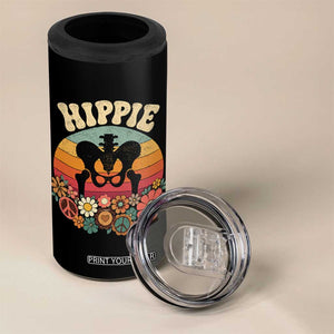 Hip Replacement Recovery 4 in 1 Can Cooler Tumbler Hippie 70s Retro Sunset Floral Anatomy Graphic