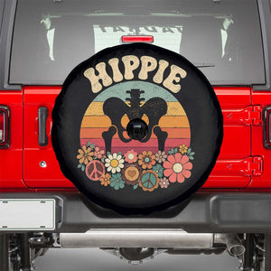 Hip Replacement Recovery Spare Tire Cover Hippie 70s Retro Sunset Floral Anatomy Graphic