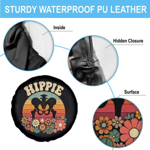 Hip Replacement Recovery Spare Tire Cover Hippie 70s Retro Sunset Floral Anatomy Graphic