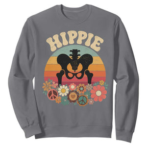 Hip Replacement Recovery Sweatshirt Hippie 70s Retro Sunset Floral Anatomy Graphic