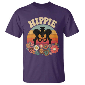 Hip Replacement Recovery T Shirt Hippie 70s Retro Sunset Floral Anatomy Graphic