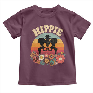 Hip Replacement Recovery Toddler T Shirt Hippie 70s Retro Sunset Floral Anatomy Graphic