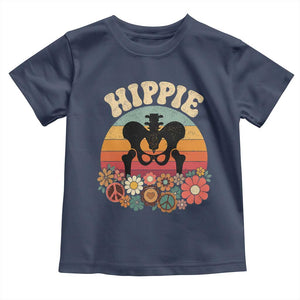 Hip Replacement Recovery Toddler T Shirt Hippie 70s Retro Sunset Floral Anatomy Graphic