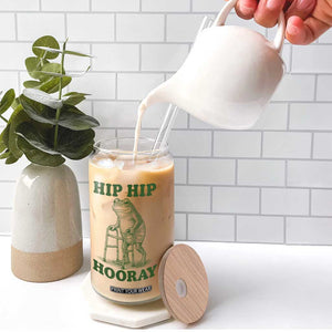 Funny Frog Hip Surgery Recovery Graphic Glass Can Get Well Soon Gifts