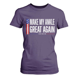 Make My Ankle Great Again Funny Ankle Surgery Recovery T Shirt For Women Vintage USA Flag Patriotic