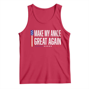 Make My Ankle Great Again Funny Ankle Surgery Recovery Tank Top Vintage USA Flag Patriotic