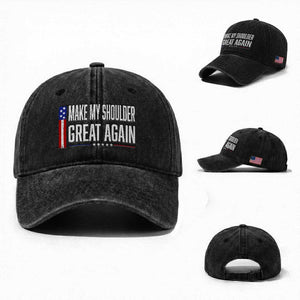 Make My Shoulder Great Again Funny Shoulder Surgery Recovery Washed Cotton Baseball Cap Vintage USA Flag Patriotic