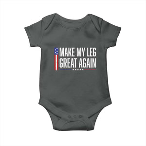 Make My Leg Great Again Funny Broken Leg Surgery Recovery Baby Onesie Vintage USA Flag Patriotic