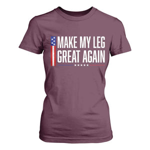 Make My Leg Great Again Funny Broken Leg Surgery Recovery T Shirt For Women Vintage USA Flag Patriotic
