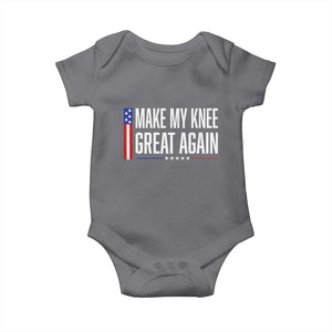 Make My Knee Great Again Funny Broken Knee Surgery Recovery Baby Onesie Vintage USA Flag Patriotic