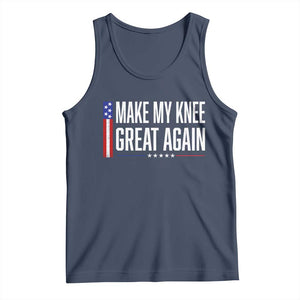Make My Knee Great Again Funny Broken Knee Surgery Recovery Tank Top Vintage USA Flag Patriotic