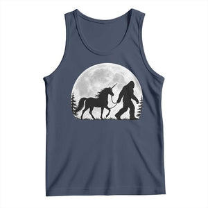 Bigfoot Walking Unicorn Tank Top Full Moon Sasquatch Fantasy Forest Silhouette TS10 Navy Print Your Wear