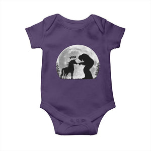 Bigfoot Boop Unicorn Baby Onesie Funny Sasquatch Full Moon Fantasy Forest Silhouette TS10 Purple Print Your Wear