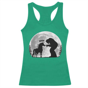 Bigfoot Boop Unicorn Racerback Tank Top Funny Sasquatch Full Moon Fantasy Forest Silhouette TS10 Irish Green Print Your Wear