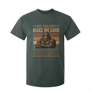 Does This Make Me Look Professionally Developed Funny Bigfoot T Shirt For Kid Sasquatch Retro Humor