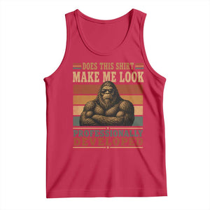 Does This Make Me Look Professionally Developed Funny Bigfoot Tank Top Sasquatch Retro Humor