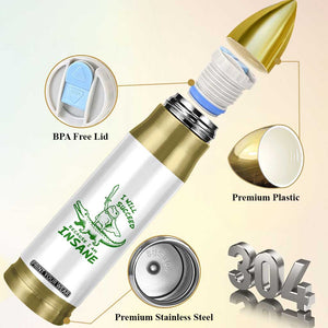 I Will Succeed Because I Am Insane Frog Crocodile Bullet Tumbler TS10 Print Your Wear