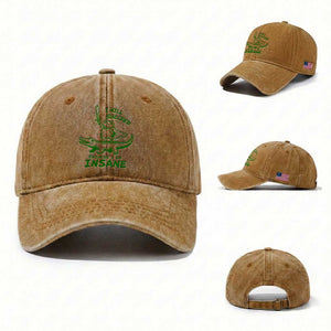 I Will Succeed Because I Am Insane Frog Crocodile Washed Cotton Baseball Cap