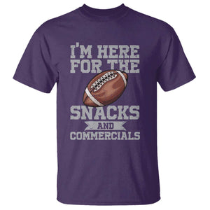 Funny Football T Shirt I'm Just Here For The Snacks And Commercials Halftime Show TS10 Purple Print Your Wear