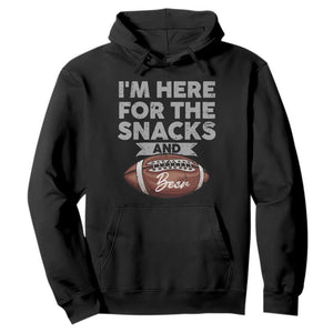 Funny Football Hoodie I'm Just Here For The Snacks And Beer TS10 Black Print Your Wear