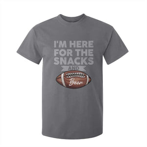 Funny Football T Shirt For Kid I'm Just Here For The Snacks And Beer TS10 Charcoal Print Your Wear