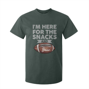 Funny Football T Shirt For Kid I'm Just Here For The Snacks And Beer TS10 Dark Forest Green Print Your Wear
