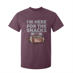 Funny Football T Shirt For Kid I'm Just Here For The Snacks And Beer TS10 Maroon Print Your Wear