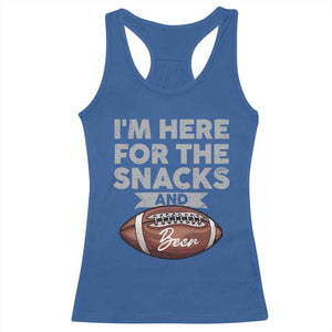 Funny Football Racerback Tank Top I'm Just Here For The Snacks And Beer TS10 Royal Blue Print Your Wear