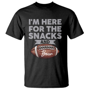 Funny Football T Shirt I'm Just Here For The Snacks And Beer TS10 Black Print Your Wear