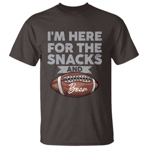 Funny Football T Shirt I'm Just Here For The Snacks And Beer TS10 Dark Chocolate Print Your Wear